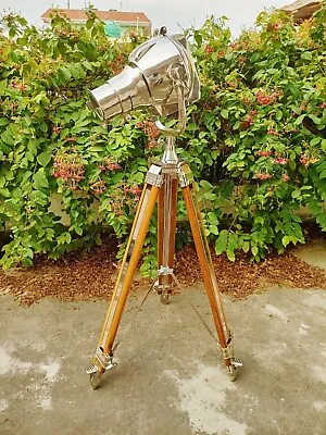 Vintage Spotlight Theater Nautical Home Decorative Tripod Search Light Lamp • $279