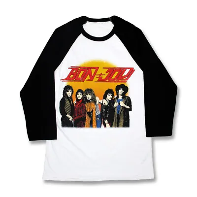 £4.99 • Buy Bon Jovi - The Group Black/White Base Ball Shirt