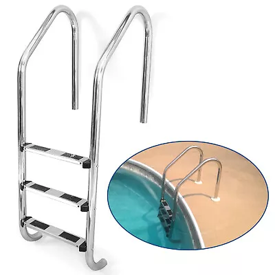 3 Non-Slip Step Ladder 304 Stainless Steel Ladder For Swimming Pool In-Ground • $148