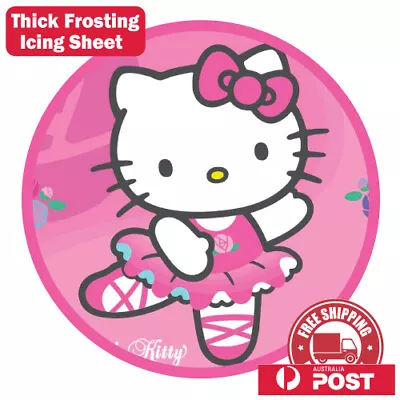 Hello Kitty Edible Image Cake Topper Round Frosting Icing Party Decoration • $12.95