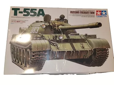 Tamiya 1/35 35257 Russian Polish Czech Soviet T55A Medium Tank Kit Complete Open • $37.50