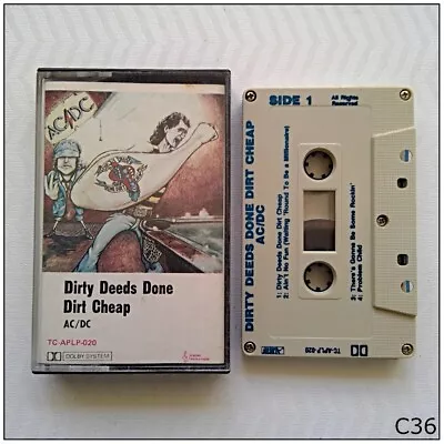 AC/DC - Dirty Deeds Done Dirt Cheap Tape Cassette (C36) • $39.99