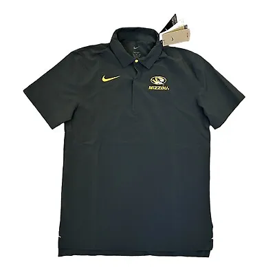 NWT $85 Nike Mens Missouri Tigers Mizzou NCAA Football Black Polo Shirt Size M • $27.87