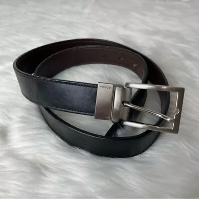 Men's Coach Reversible Leather Belt A13 Brown Black Leather • $70