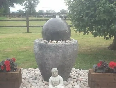 £463.47 • Buy Granery Tub Ball Stone Water Fountain Feature Garden Ornament Solar Pump