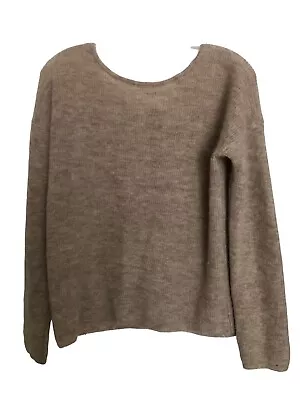 Sezane Gaspard Mohair Alpaca Sweater Oatmeal Button Up Back Size Small • $74.99
