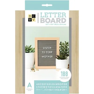 Letter Board - DCWV - Standup - 5 X 7 - Grey With Light Wood Frame (188 Piece) • £19.99