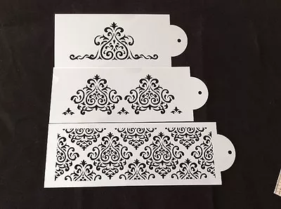 Three Pack Damask Cake Stencils Set For Cake Decorating • £5.99