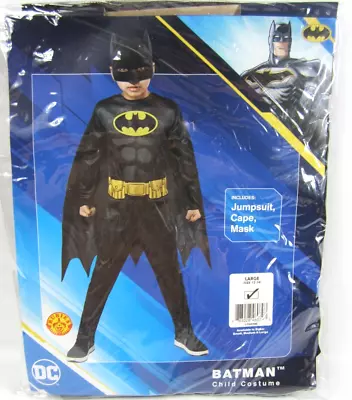 Rubie's DC Comics Batman Boy's Child Costume Jumpsuit Cape Mask Size Large 12-14 • $9.09