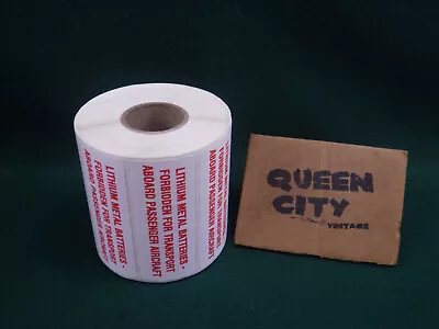 Lithium Ion Battery Shipping Hazard Labels Roll Of 500 1.5x4  Pass Air Transport • $10