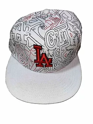 LA Dodgers 59fifty New Era 7-3/8 All Over Print Fitted White Hat Cap / Baseball • $24.99