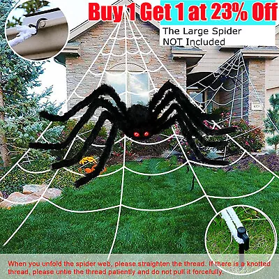 Halloween Giant Spiders Web Net Cobweb Party Decorations Outdoor Large 16.4FT UK • £8.70