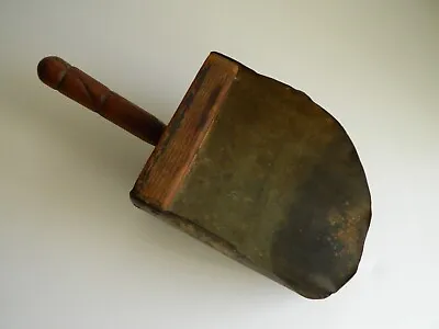 Antique Primitive Feed Scoop Tin Metal And Wooden Handle Rustic Farmhouse 13 1/2 • $41.99