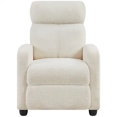 Adjustable Boucle Reclining Chair For Living Room Bedroom Home Theater Ivory • £114.99