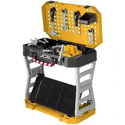 Childrens Work Bench Play Set With Tools Kit Pop Up JCB Construction Toy 74cm • £29.99