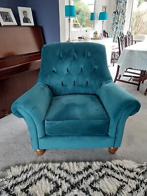 Teal Velvet Hand Made High Chair From Sofasofa • £115