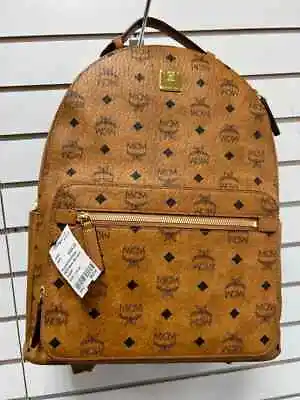 MCM Stark Visetos Backpack Cognac Brown • $890