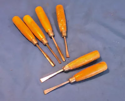 6 Vintage Wood Carving Tools Some DINIGER ITALY  (2191) • $16.99