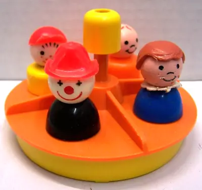 Vintage Fisher Price Little People School Playground Merry-Go-Round & Kids • $14.99