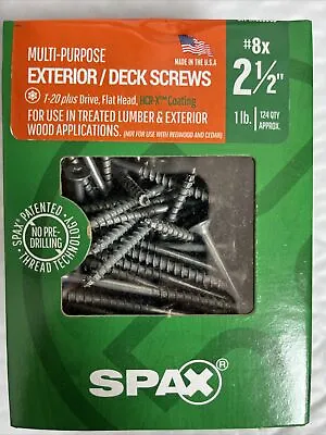 $25.99 • Buy SPAX #8 X 2-1/2  / 1-1/2  Deck Screws HCR-X COATED T-20 Drive Wood/Composite