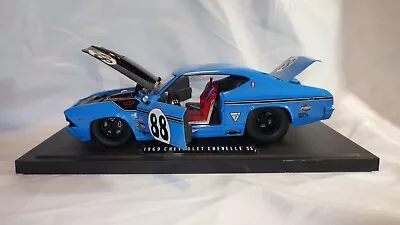 Jada Big Time Muscle 1969 Chevelle SS #88 Sea Blue 1:18 Die Cast Race Car Model • $28