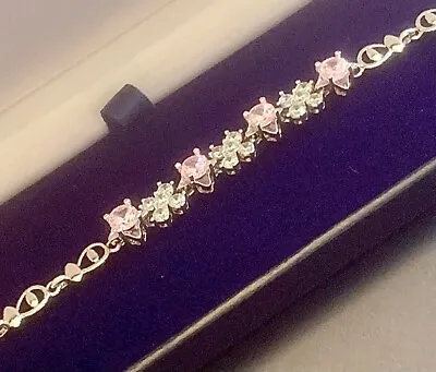 White Gold Finish Bracelets Oval +/or Diamond Cut Created Gemstones CRUISE Boxed • £39.90