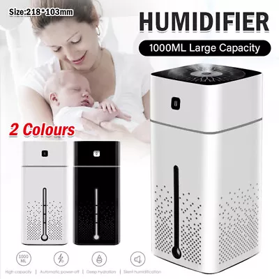 1L Ultrasonic Air Humidifier Mist Aroma Diffuser Oil Purifier LED Light USB OZ • $13.56