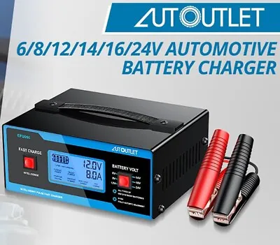 8 Volt Automotive Battery Charger And Maintainer 0-10A Upgraded Cable Car Smart • $51.66