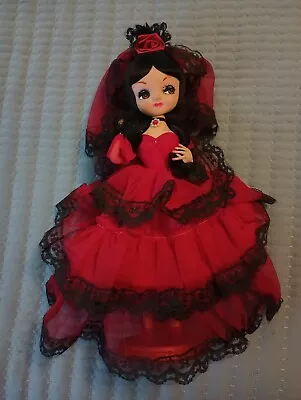 Vtg Bradley Doll Big Eyed Doll Flamenco Spanish Dancer Red Black Dress • $19