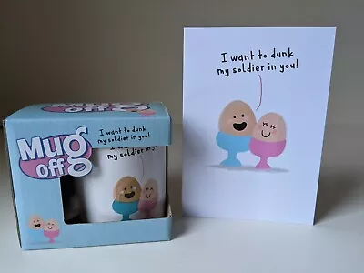 £12.49 • Buy Funny Rude Egg Pun Mug And Card. I Want To Dunk My Soldier In You.