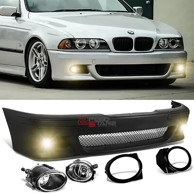 For 96-03 Bmw E39 5-series M5 M-sport Style Front Bumper Grille Cover+fog Light • $268.98