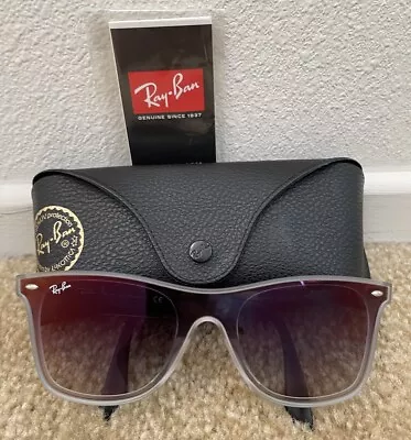 Ray Ban Unisex Blaze Wayfarer Gray Sunglasses W Case RB4440-N Made In Italy • $83.75