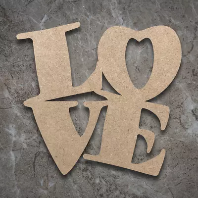 Large MDF Love Letters Craft Wooden Shape Blank Wood 20 30 40cm Unpainted • £3.50