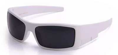 Dark Lens Sunglasses White Frame Gangster OG Biker Glasses Sport UV Protection • $8.95