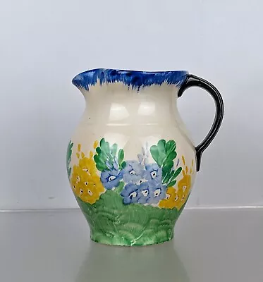 Hancocks Ivory Ware Art Deco Hand Painted Pottery China Floral Jug Pitcher C1930 • £29.95