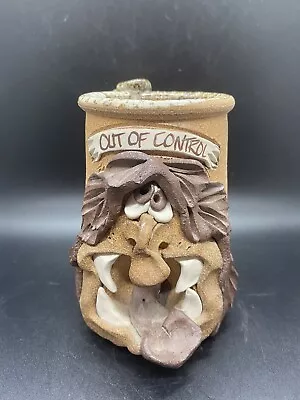 Vintage Mahon Stoneware Pottery Face Mug Out Of Control Coffee Mug Thumb Rest • $25