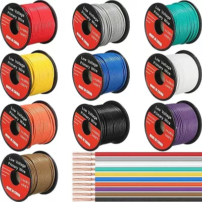 Spool Primary Wire Automotive 14 AWG Gauge Electrical Wire Car Audio Video Wirin • $97.99