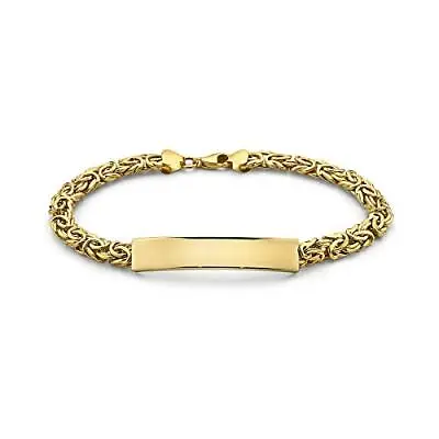 Pori Jewelry  Solid YG Mens Byzantine Link ID Bracelet-8mm Thick Yellow- 8 I... • $736.99