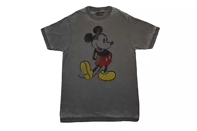 Disney Mens Mickey Mouse Distressed Graphic Wash Gray Shirt New Large • $9.99