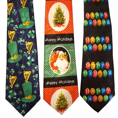 Easter Christmas St. Patrick's Day Ties #116 - Lot Of 3 Novelty Neckties NWT • $19.99