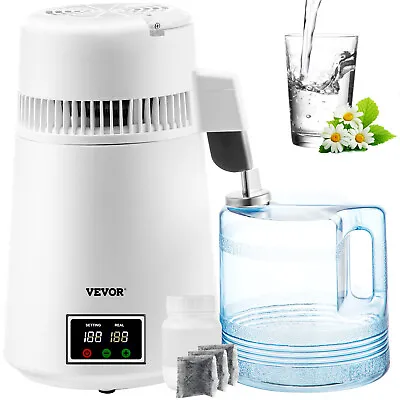 VEVOR 4L Water Distiller Distilled Water Filter W/ Dual Temp Display White 750W • $96.99