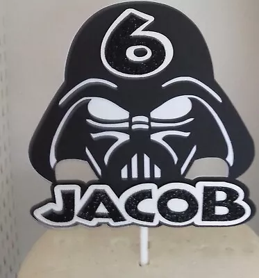 Personalised Darth Vader Star Wars Inspired Birthday Cake Topper Any Name/age • £6.50