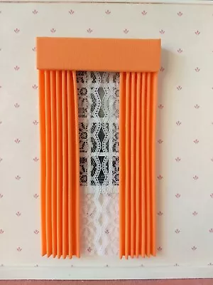 Cantaloupe Dollhouse Curtains 1:12 Scale • $12.49