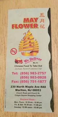 May Flower Mayflower Chinese Food Menu Marlton NJ Maple Ave Church Rd Asian St • $14.99