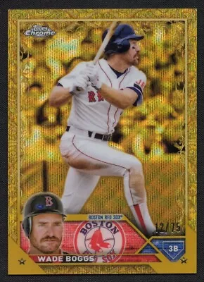 WADE BOGGS 2023 Topps Gilded Gold Wave Etch #12 /75 RED SOX RAYS JERSEY MATCH!   • $0.99