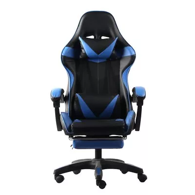 Gaming Chair Office Executive Racing Footrest Seat Computer Chair Racer Chairs • $107.91