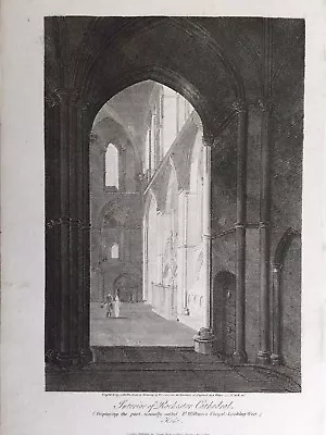 £7.99 • Buy 1808 Antique Print; Interior Of Rochester Cathedral, Kent After Fisher