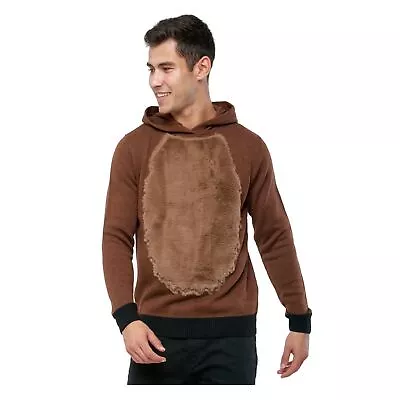 £12.95 • Buy Mens Christmas Novelty Jumper Rudolph Hoodie Knitted Xmas Hooded Sweater 