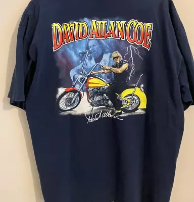 Vintage David Allan Coe Lightning Biker Tee Shirt Black Unisex S-4XL CC1522 • $22.79