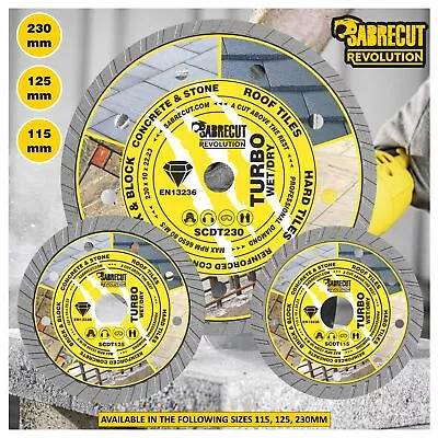 SabreCut 115-230mm Professional Turbo Performance Diamond Grinder Disc Blade • £5.99